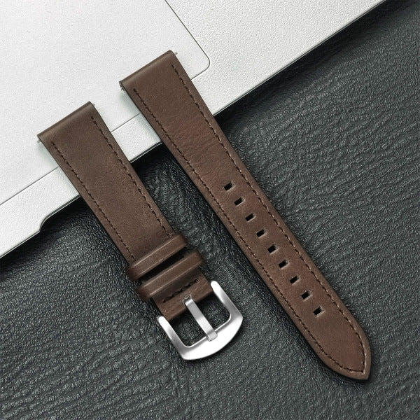Bandico Premium Leather Link Strap - 22mm Quick-Release