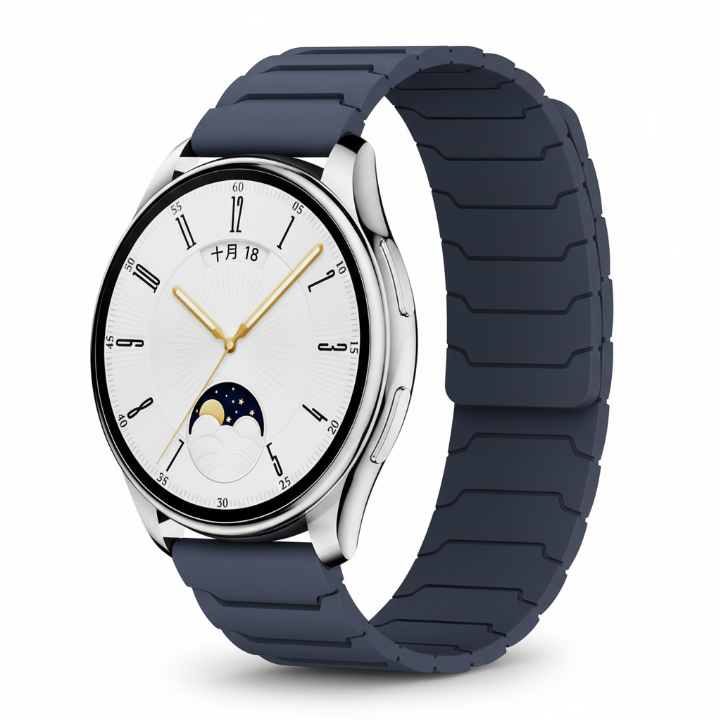 Bandico Premium Magnetic Silicone Link Strap - 22mm MAGLOCK Series