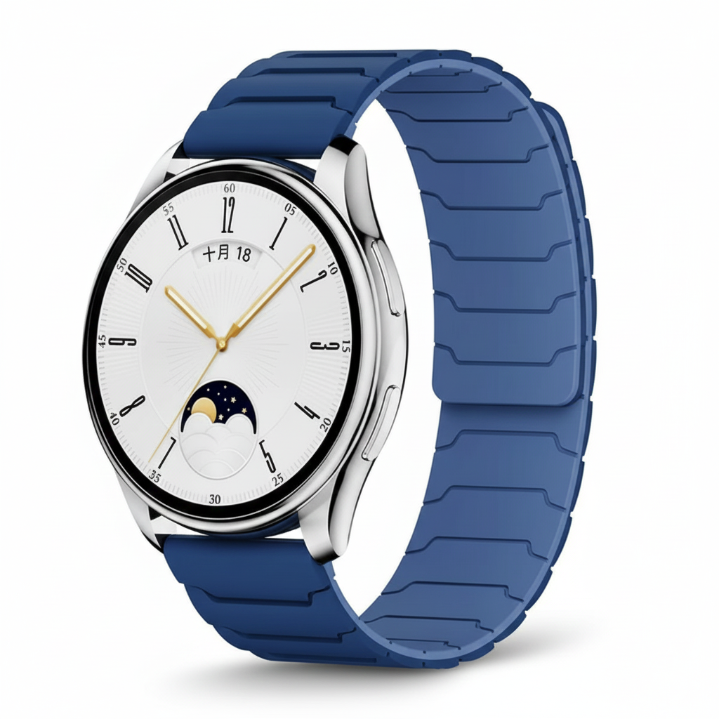 Bandico Premium Magnetic Silicone Link Strap - 22mm MAGLOCK Series