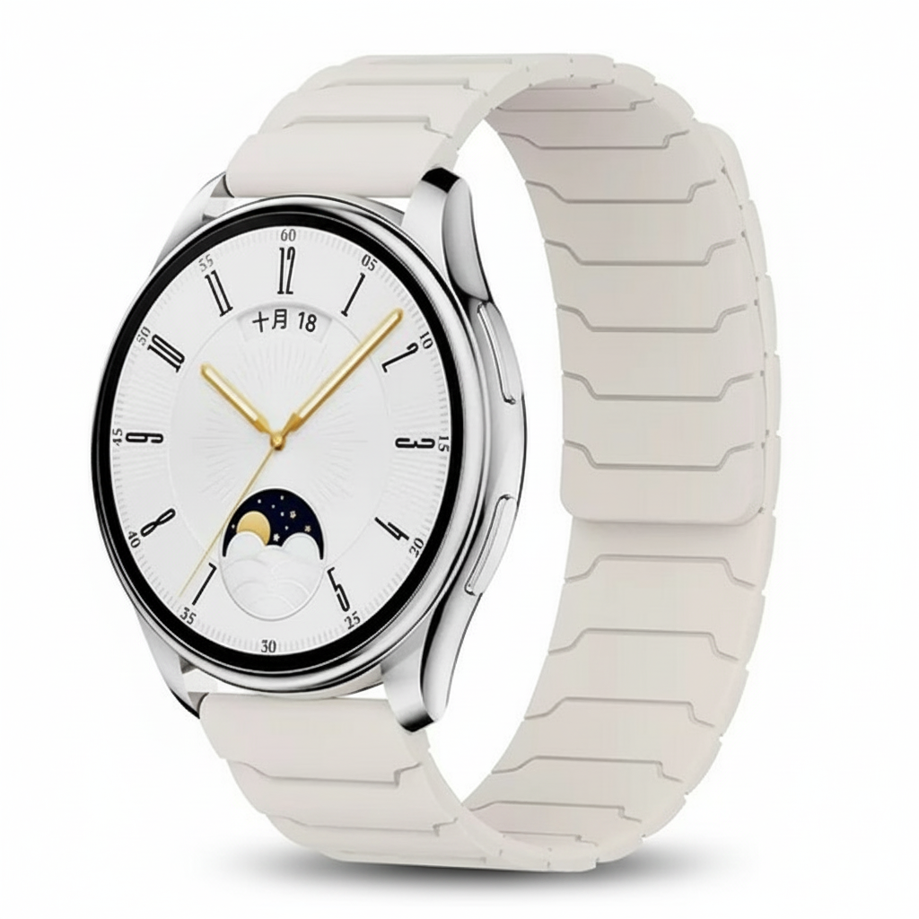 Bandico Premium Magnetic Silicone Link Strap - 22mm MAGLOCK Series