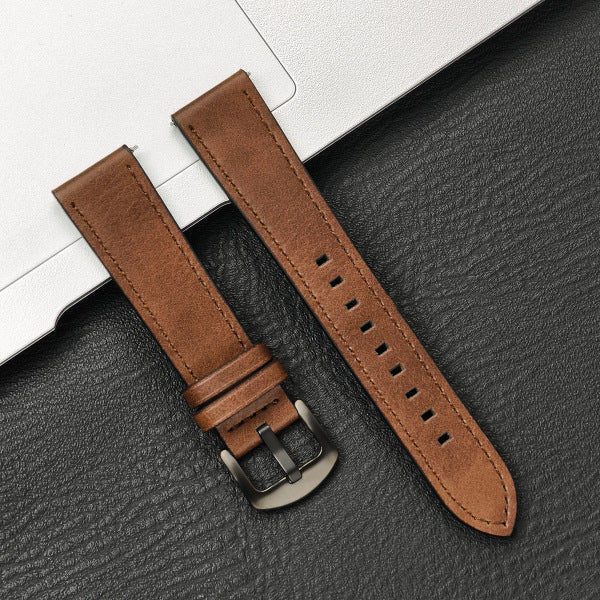 Bandico Premium Leather Link Strap - 22mm Quick-Release