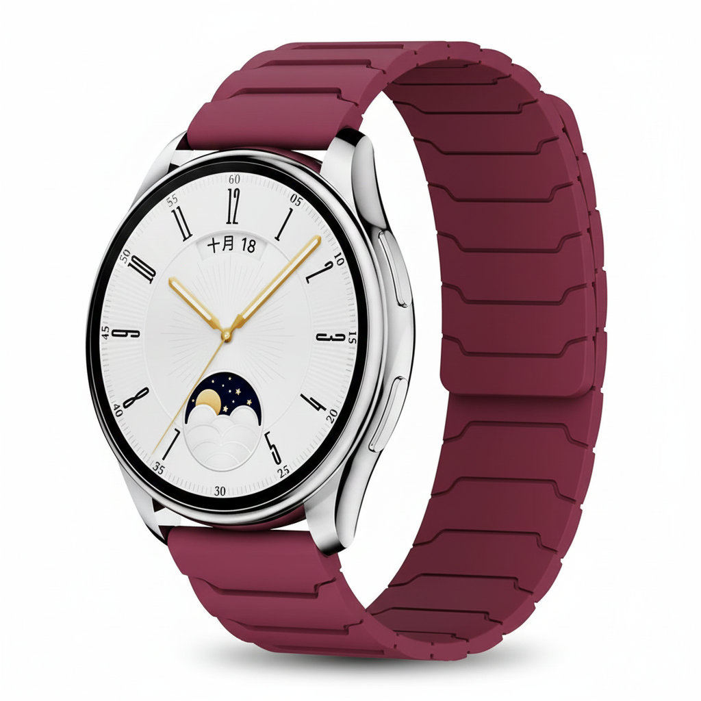 Bandico Premium Magnetic Silicone Link Strap - 22mm MAGLOCK Series